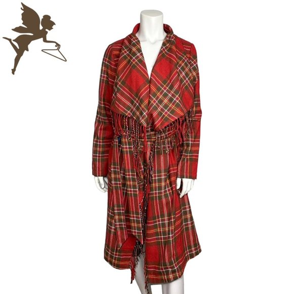 TASHA POLIZZI Sussex Plaid Tie Coat - Picture 2 of 11
